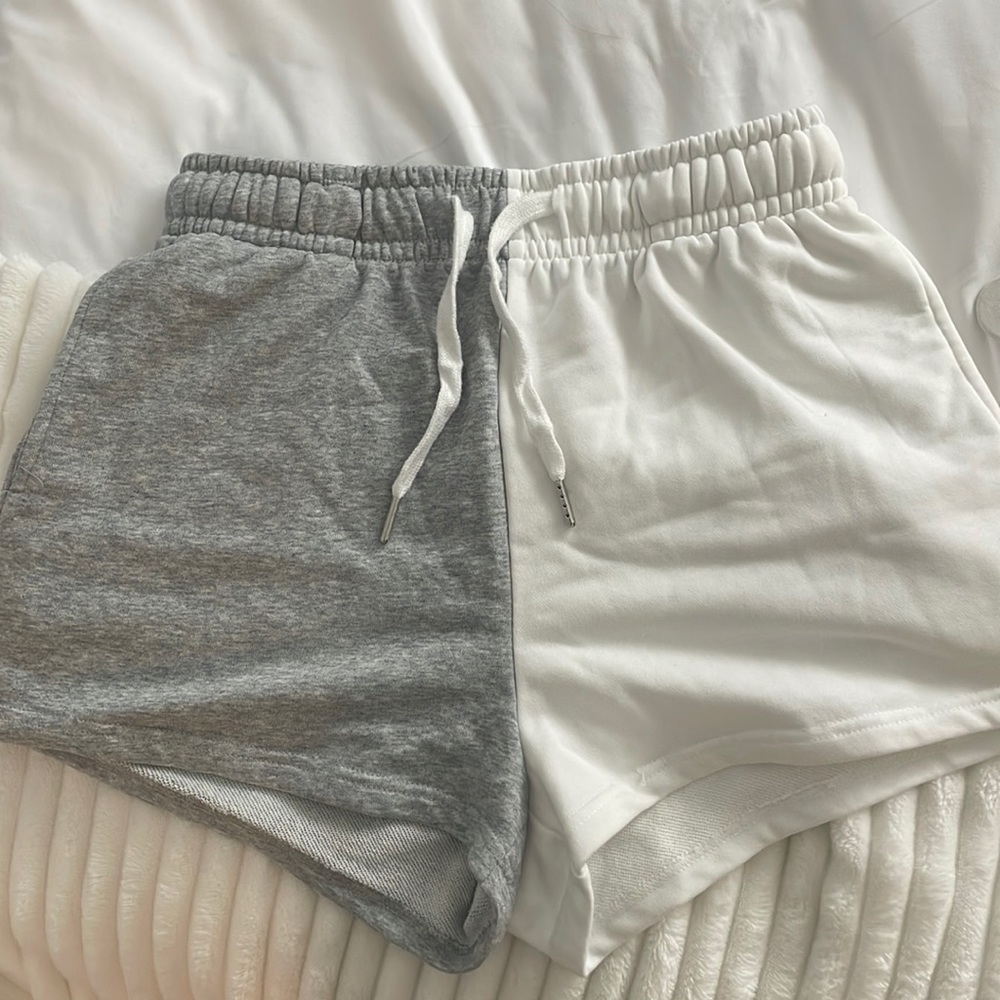 White and Grey Superdown sweatshorts